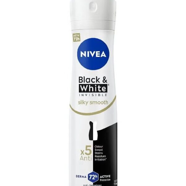 Black And White Invisible Silky Smooth, Antiperspirant Spray For Women 150ml